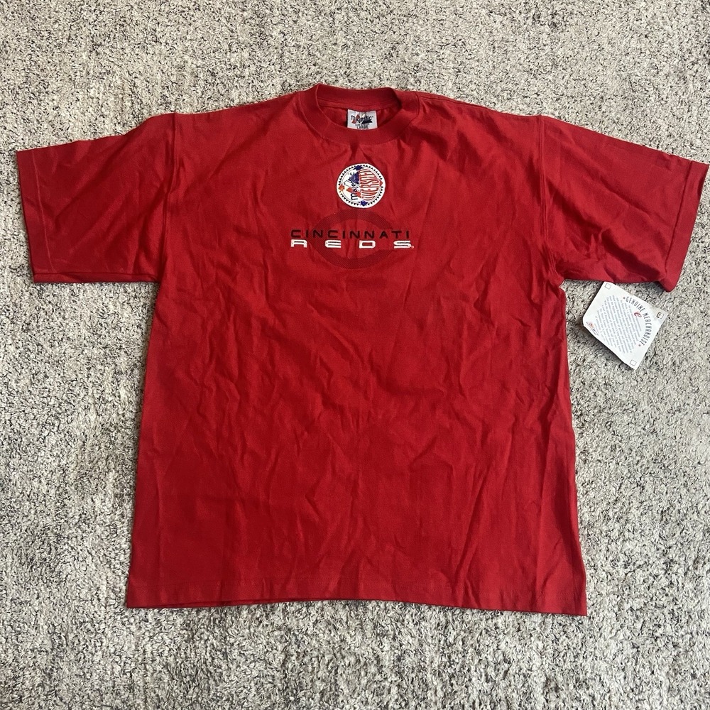 VTG Y2K Cincinatti Reds T Shirt Mens Large MLB Majestic Oversize Dead Stock